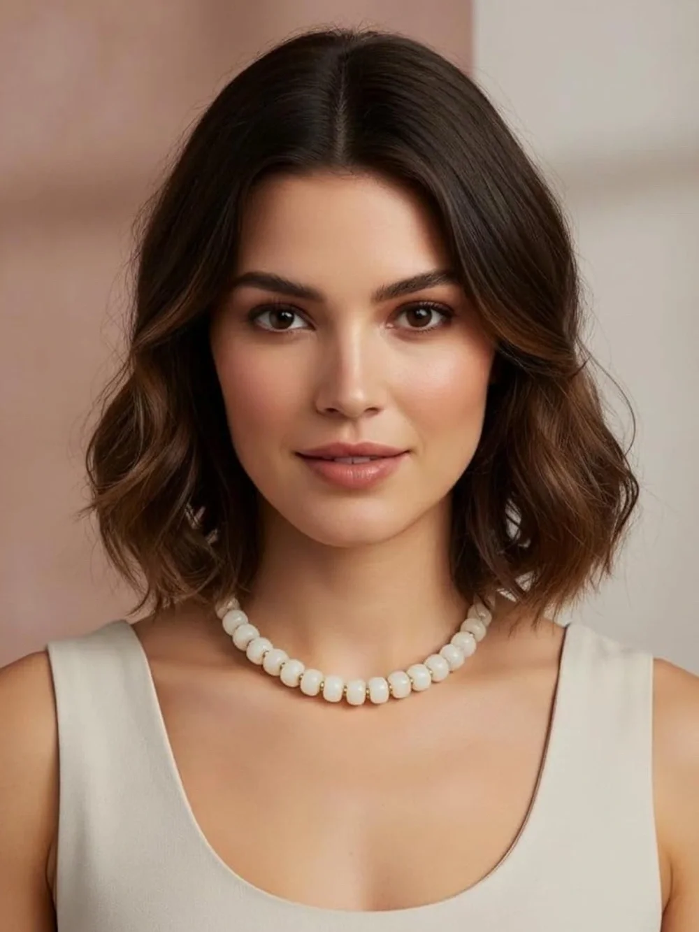 New! Statement Cream Beaded Necklace
